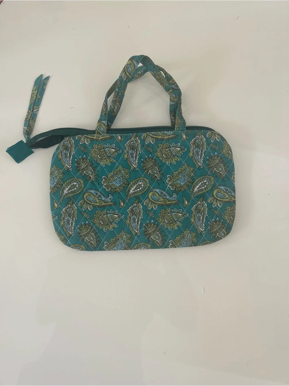 Teal Paisley Print Women’s Makeup bag